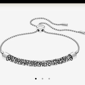 Swarovski Silver Bracelet with Grey Crystal Accents